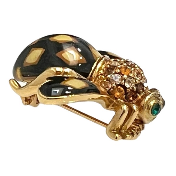 JOAN OF THE JUNGLE JOAN RIVERS ENAMEL BLACK BROOCH - Picture 15 of 16